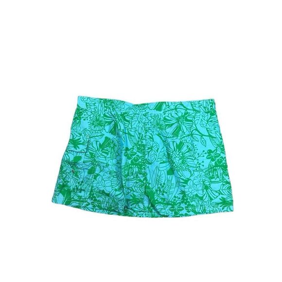 J. Crew Womens 8 Mini Micro Coverup Beach Skirt Blue/Green Floral Coastal Resort - Picture 2 of 8